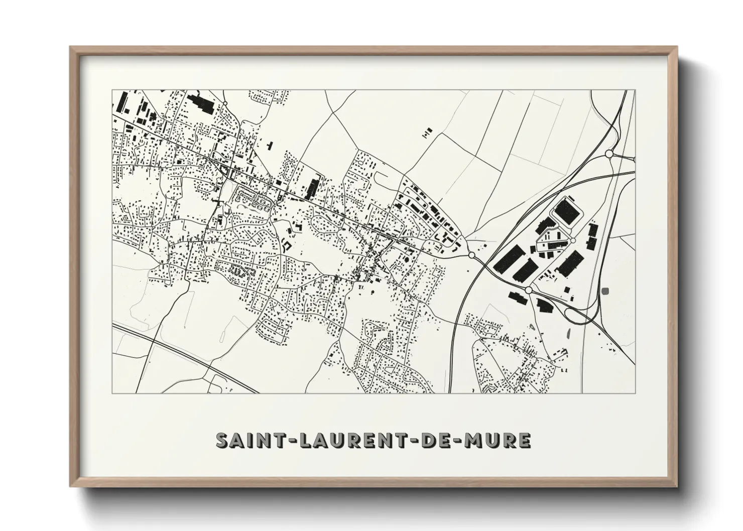 Une affiche de carte sur Saint-Laurent-de-Mure