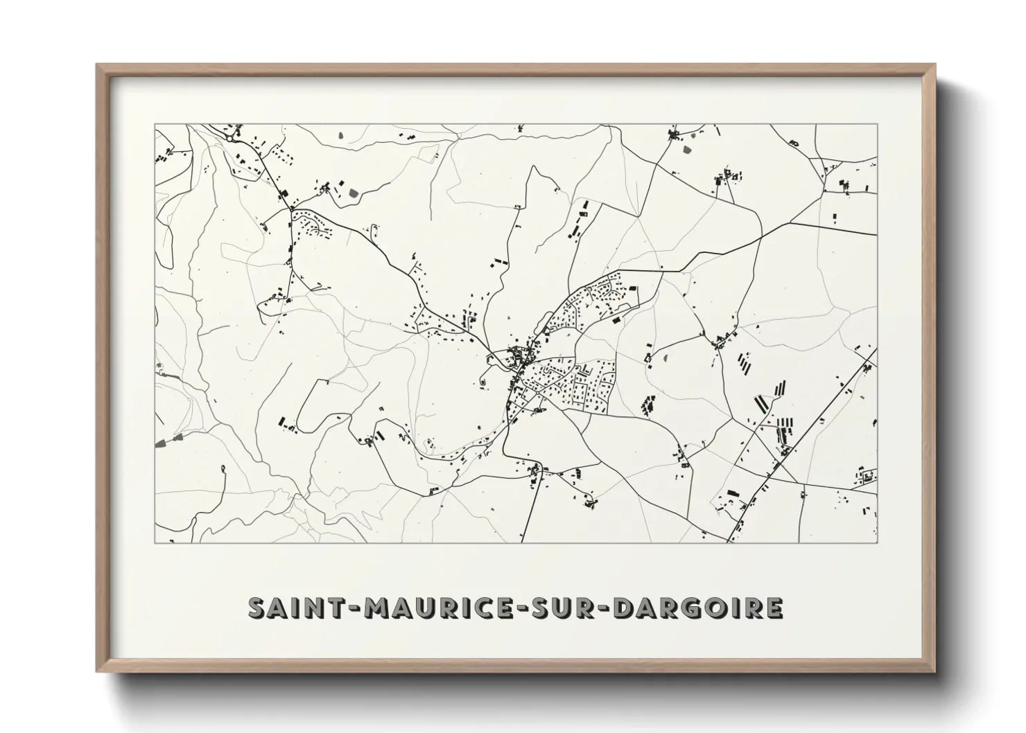 Une affiche de carte sur Saint-Maurice-sur-Dargoire