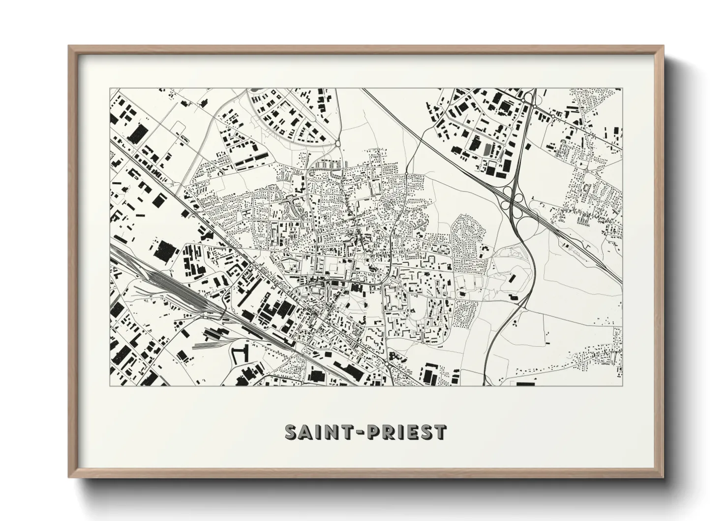 Une affiche de carte sur Saint-Priest