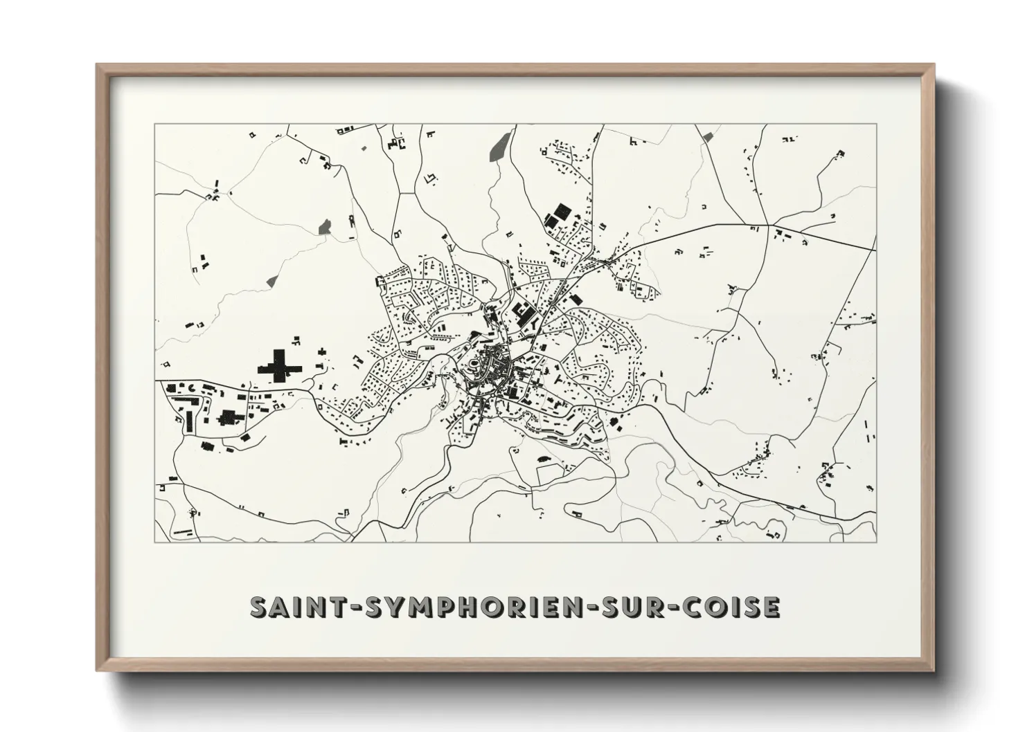 Une affiche de carte sur Saint-Symphorien-sur-Coise