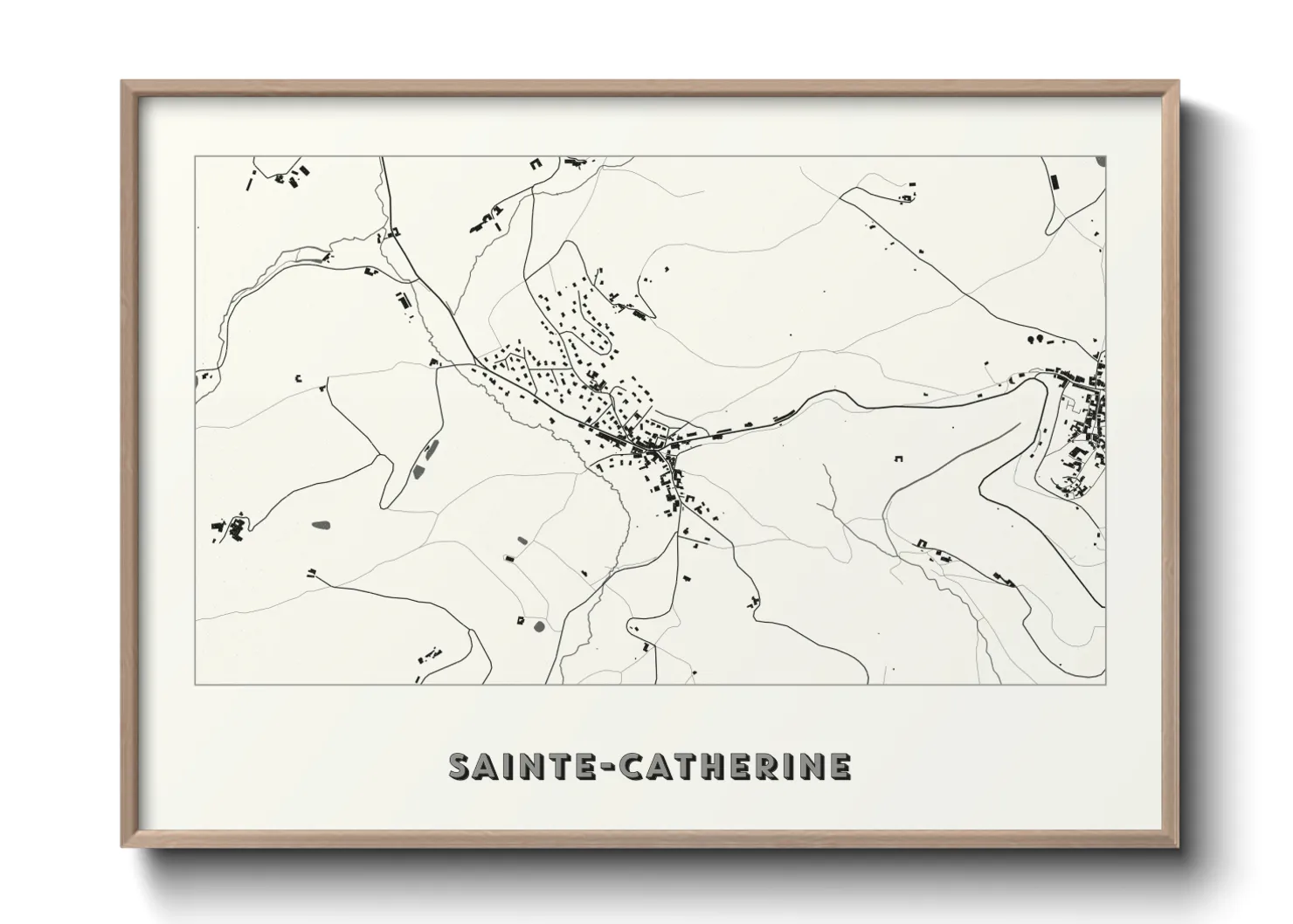 Une affiche de carte sur Sainte-Catherine
