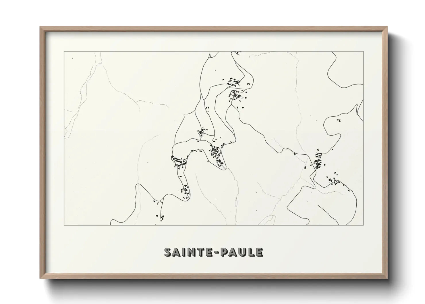 Une affiche de carte sur Sainte-Paule