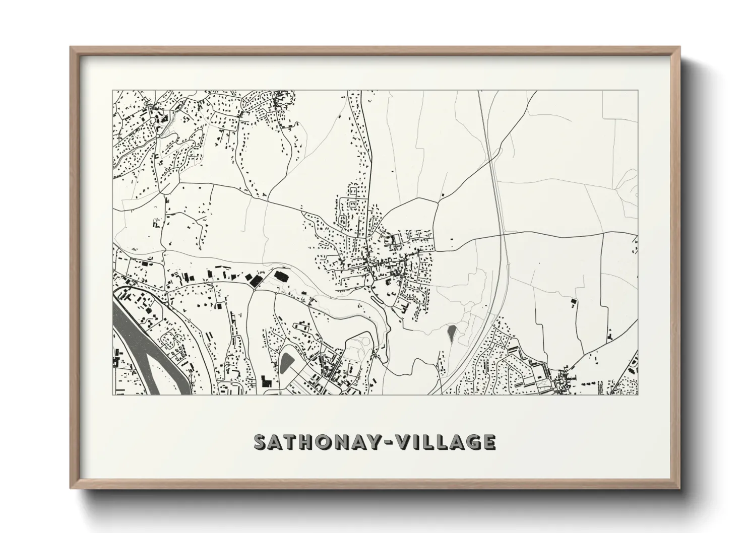 Une affiche de carte sur Sathonay-Village