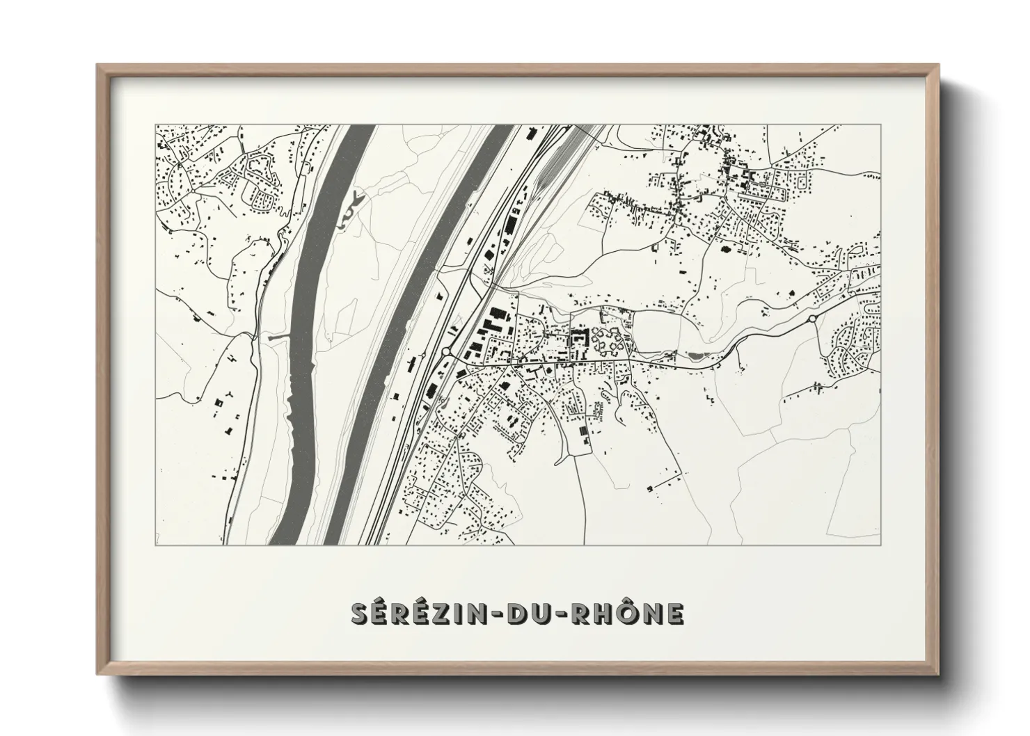 Une affiche de carte sur Sérézin-du-Rhône