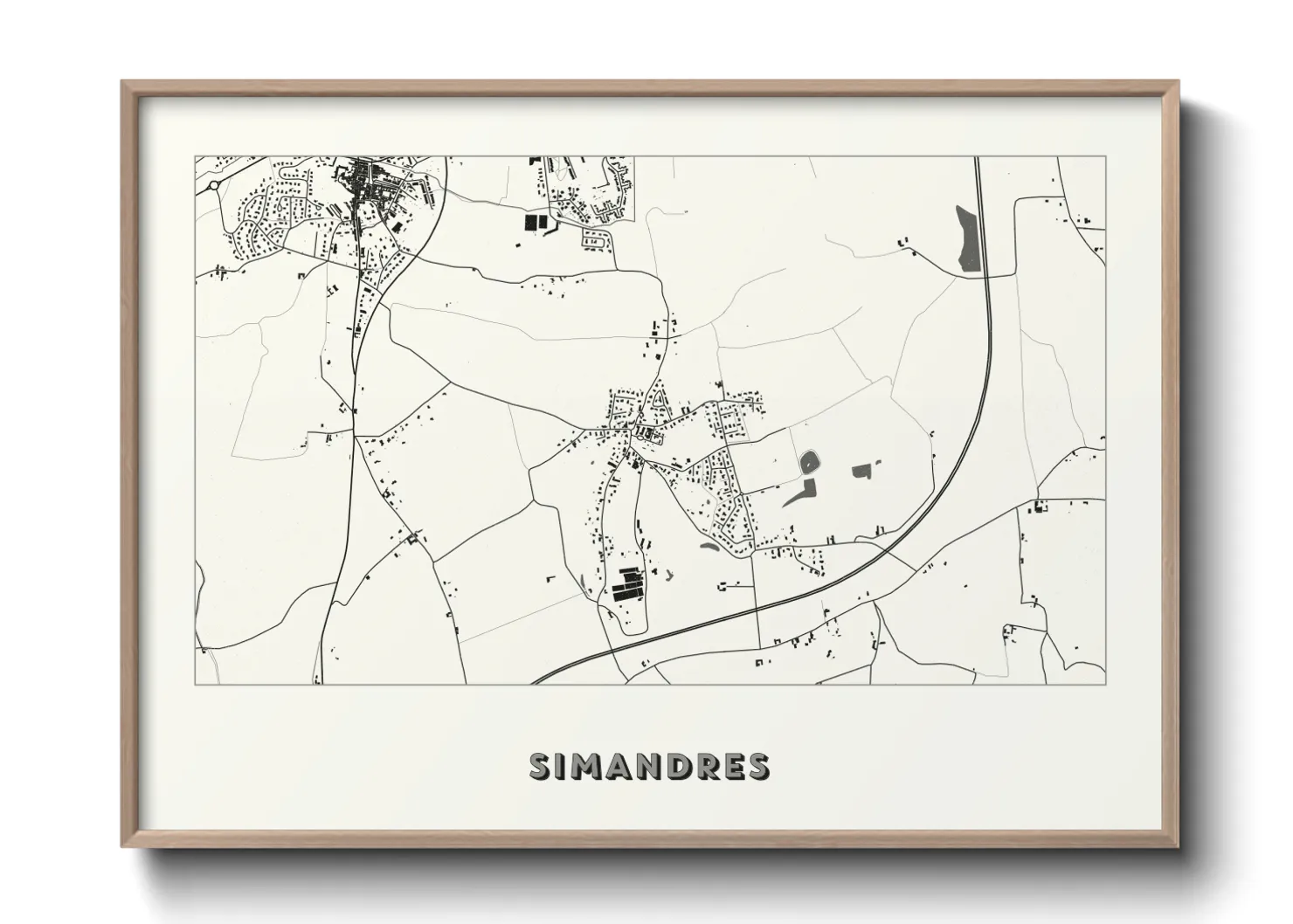 Une affiche de carte sur Simandres