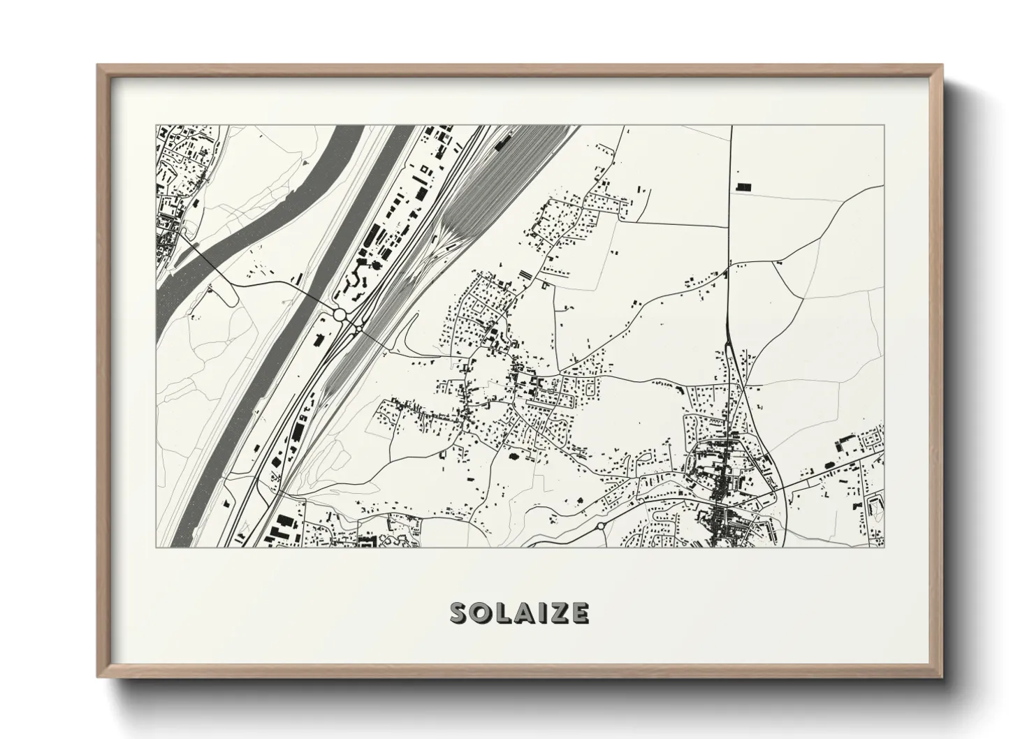 Une affiche de carte sur Solaize