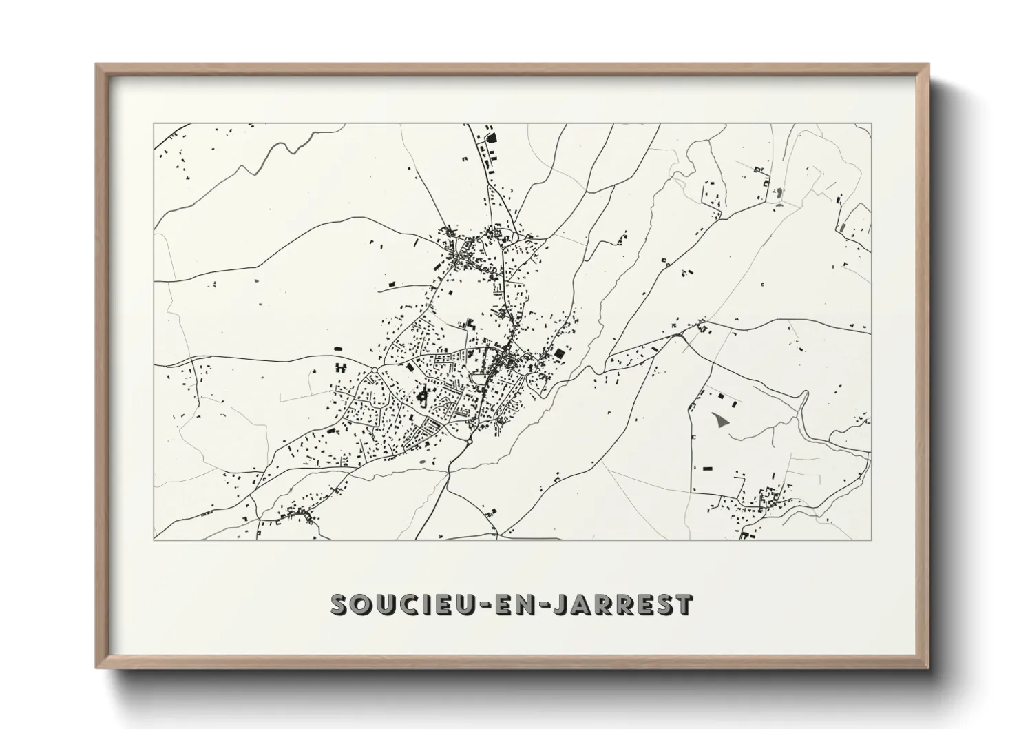 Une affiche de carte sur Soucieu-en-Jarrest