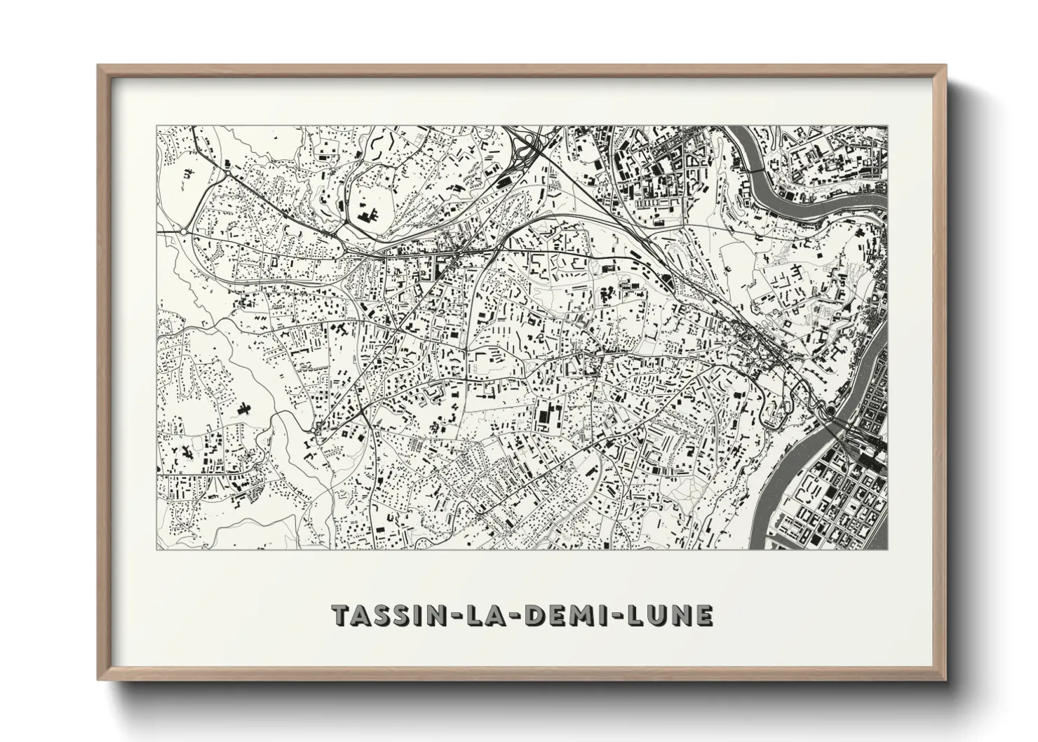 Une affiche de carte sur Tassin-la-Demi-Lune