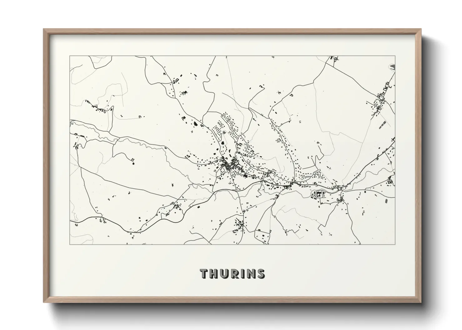 Une affiche de carte sur Thurins