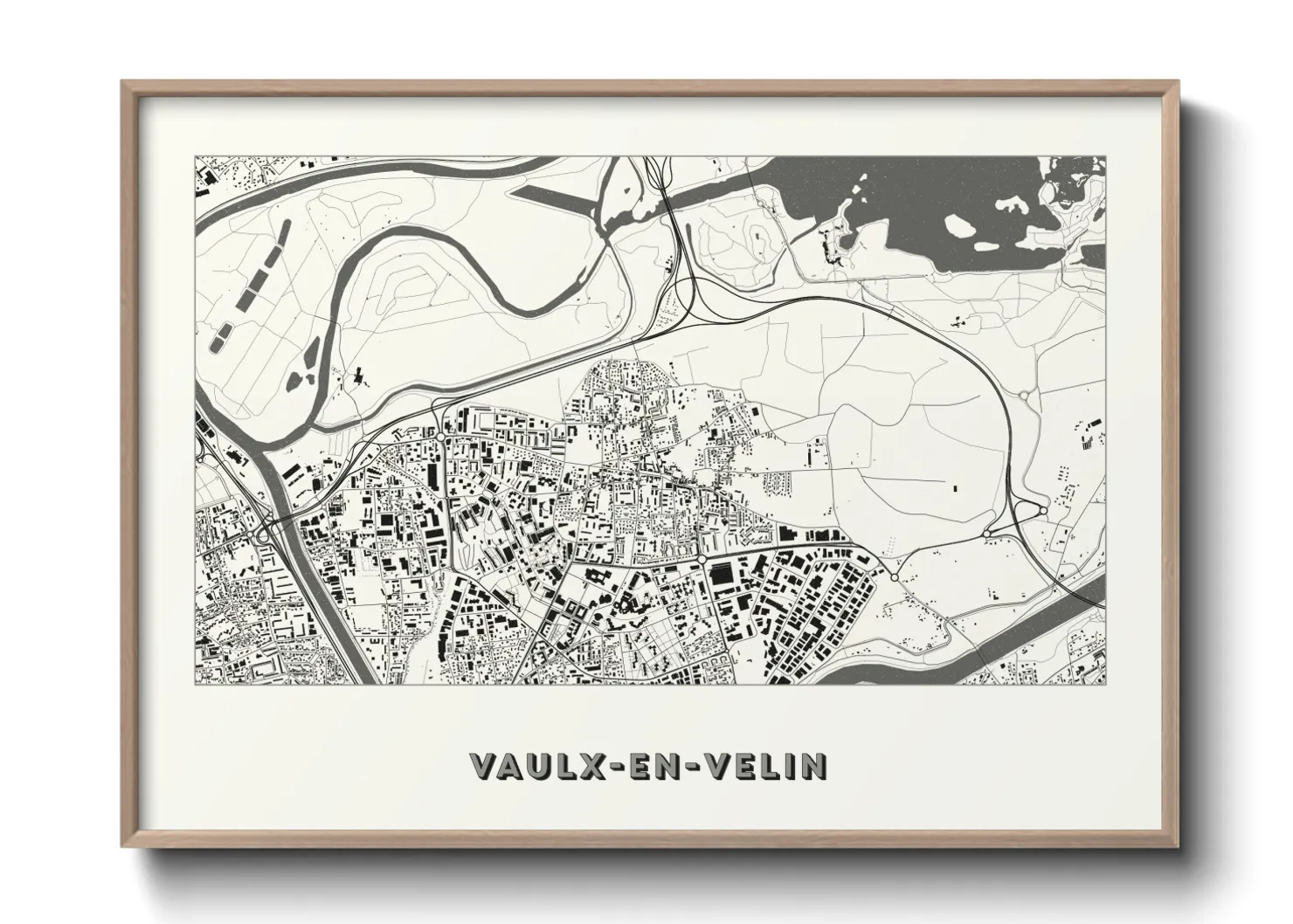 Une affiche de carte sur Vaulx-en-Velin