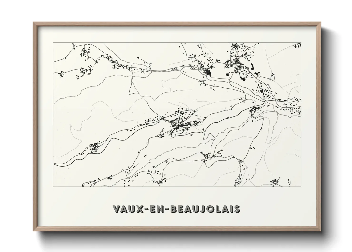 Une affiche de carte sur Vaux-en-Beaujolais