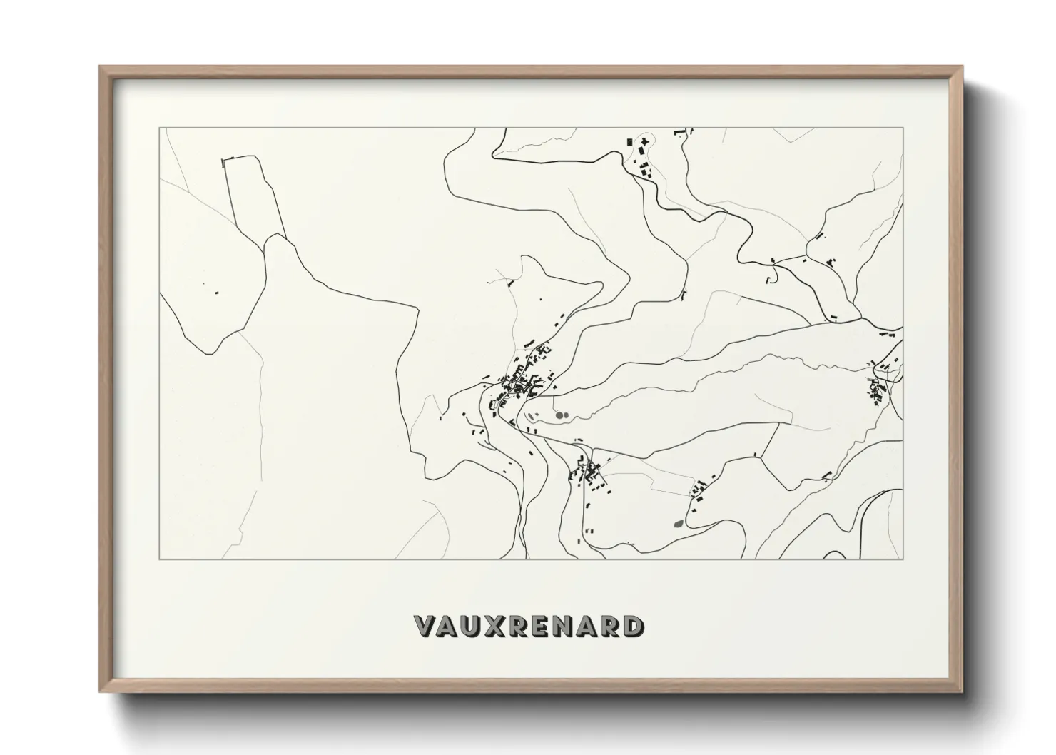 Une affiche de carte sur Vauxrenard