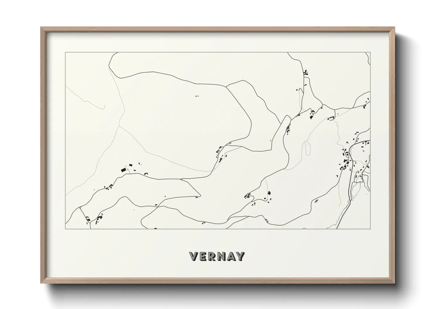 Une affiche de carte sur Vernay
