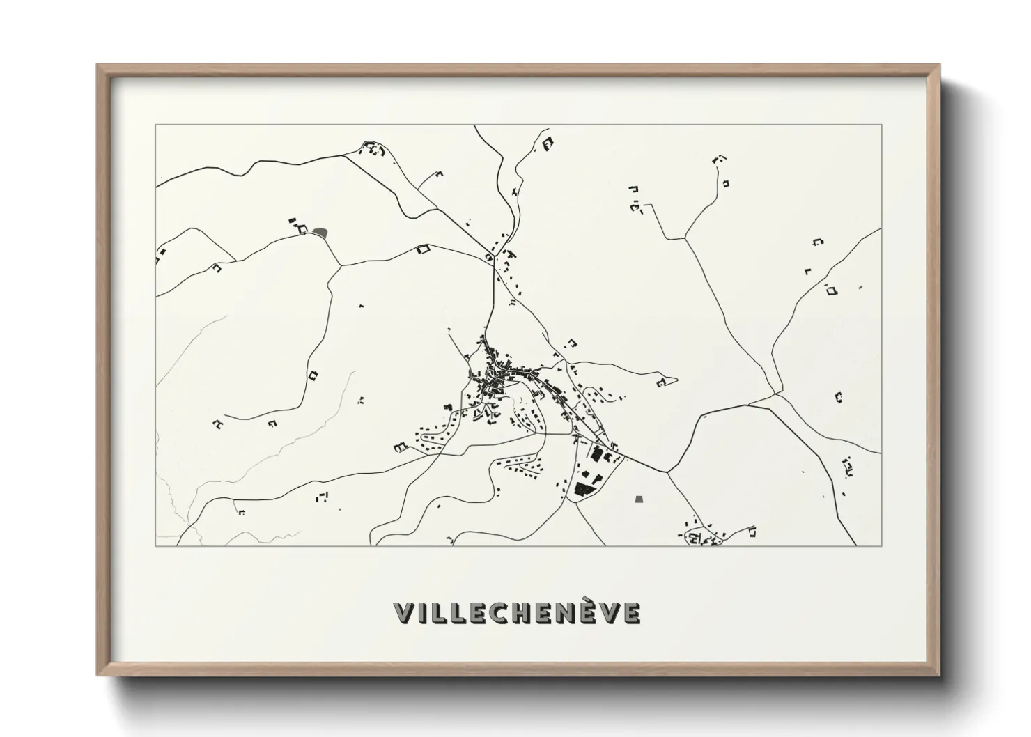 Une affiche de carte sur Villechenève
