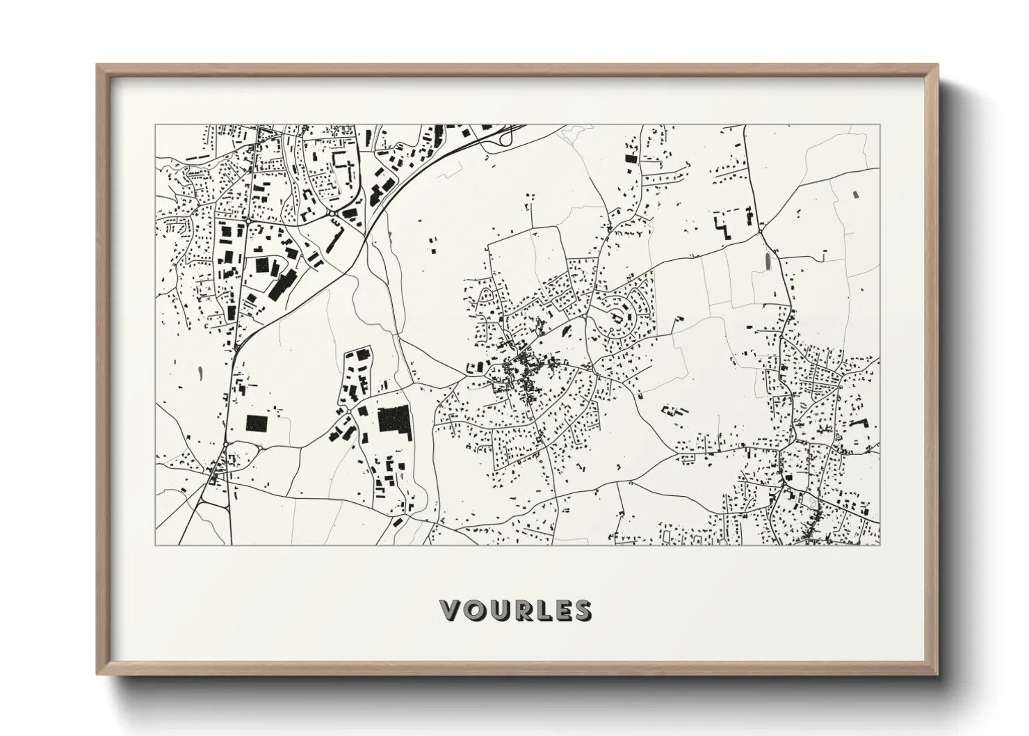 Une affiche de carte sur Vourles
