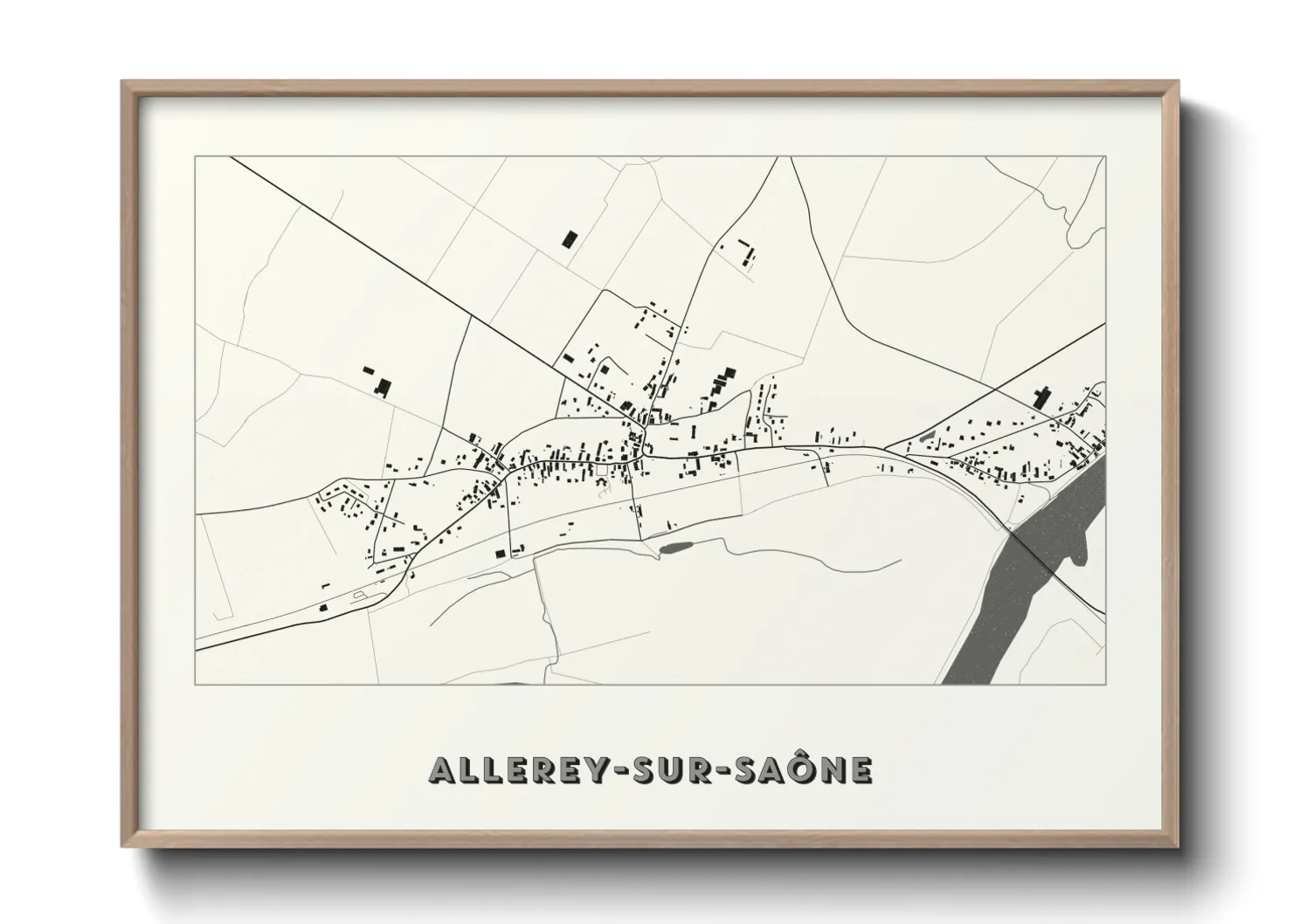Une affiche de carte sur Allerey-sur-Saône