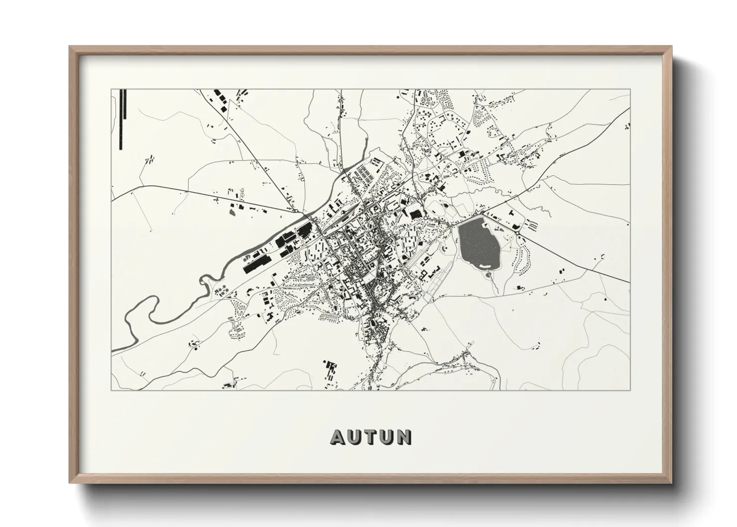 Une affiche de carte sur Autun