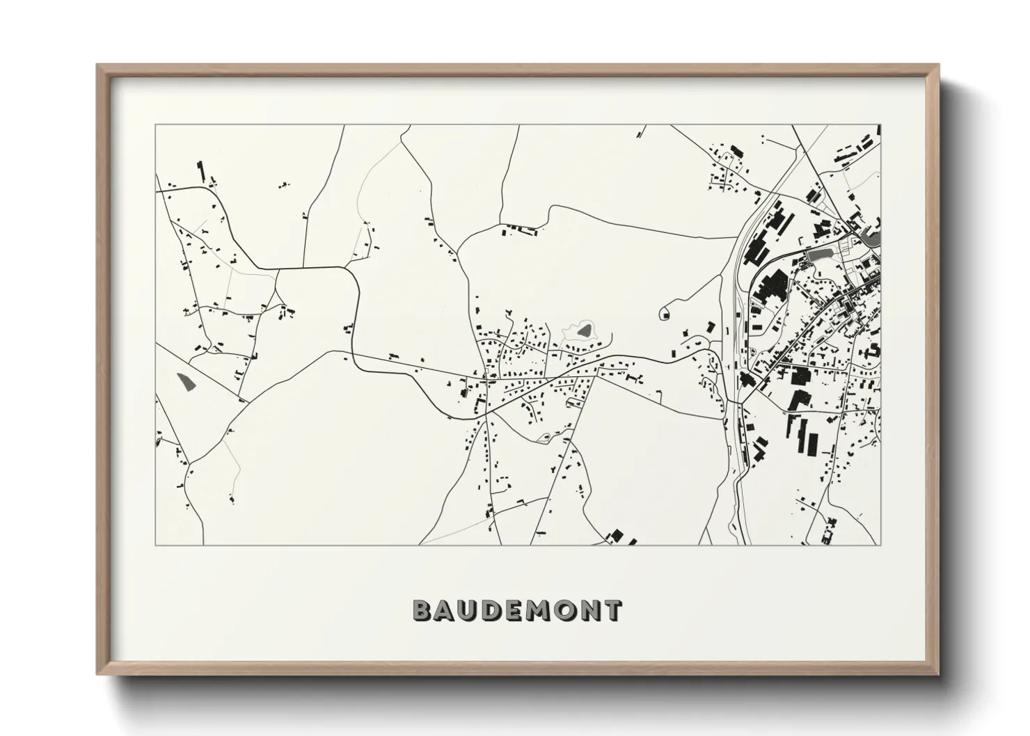 Une affiche de carte sur Baudemont