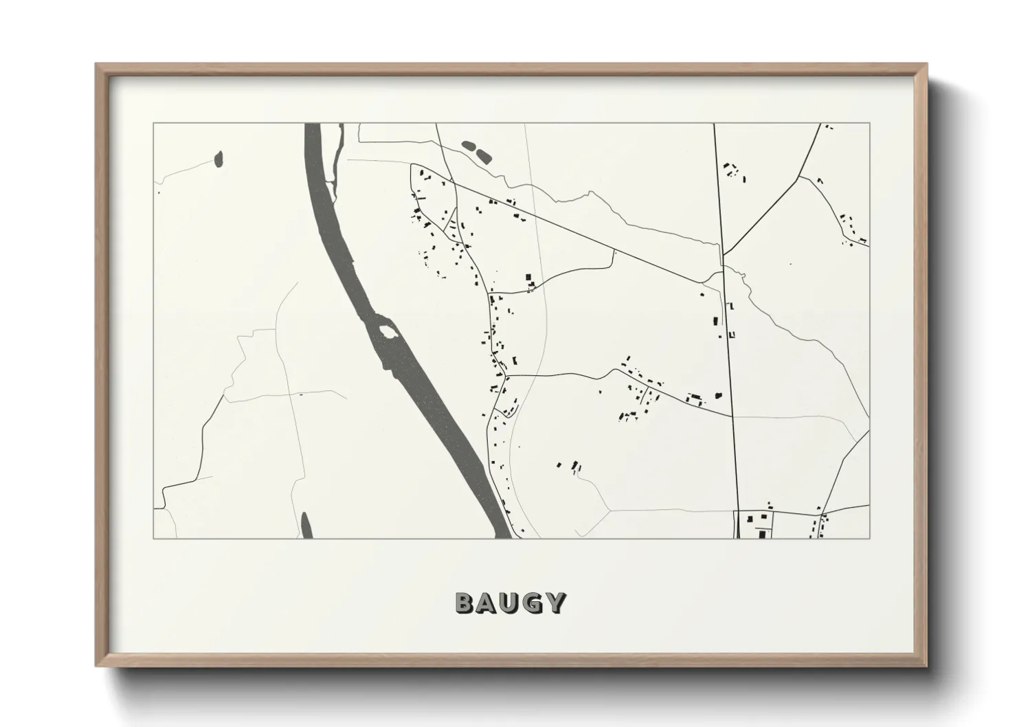 Une affiche de carte sur Baugy