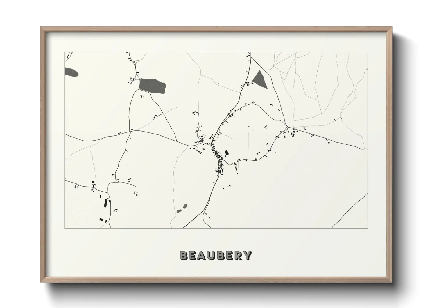 Une affiche de carte sur Beaubery