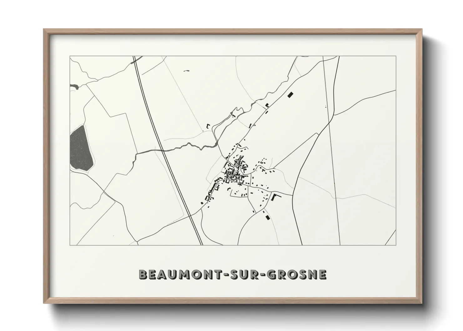 Une affiche de carte sur Beaumont-sur-Grosne