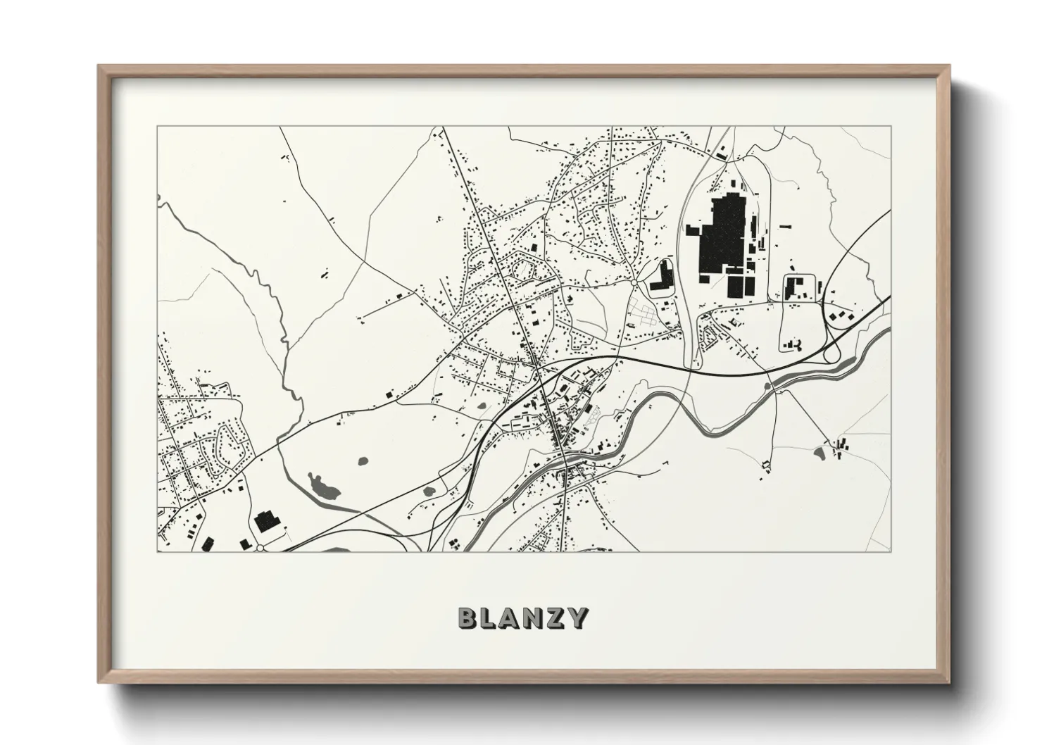 Une affiche de carte sur Blanzy
