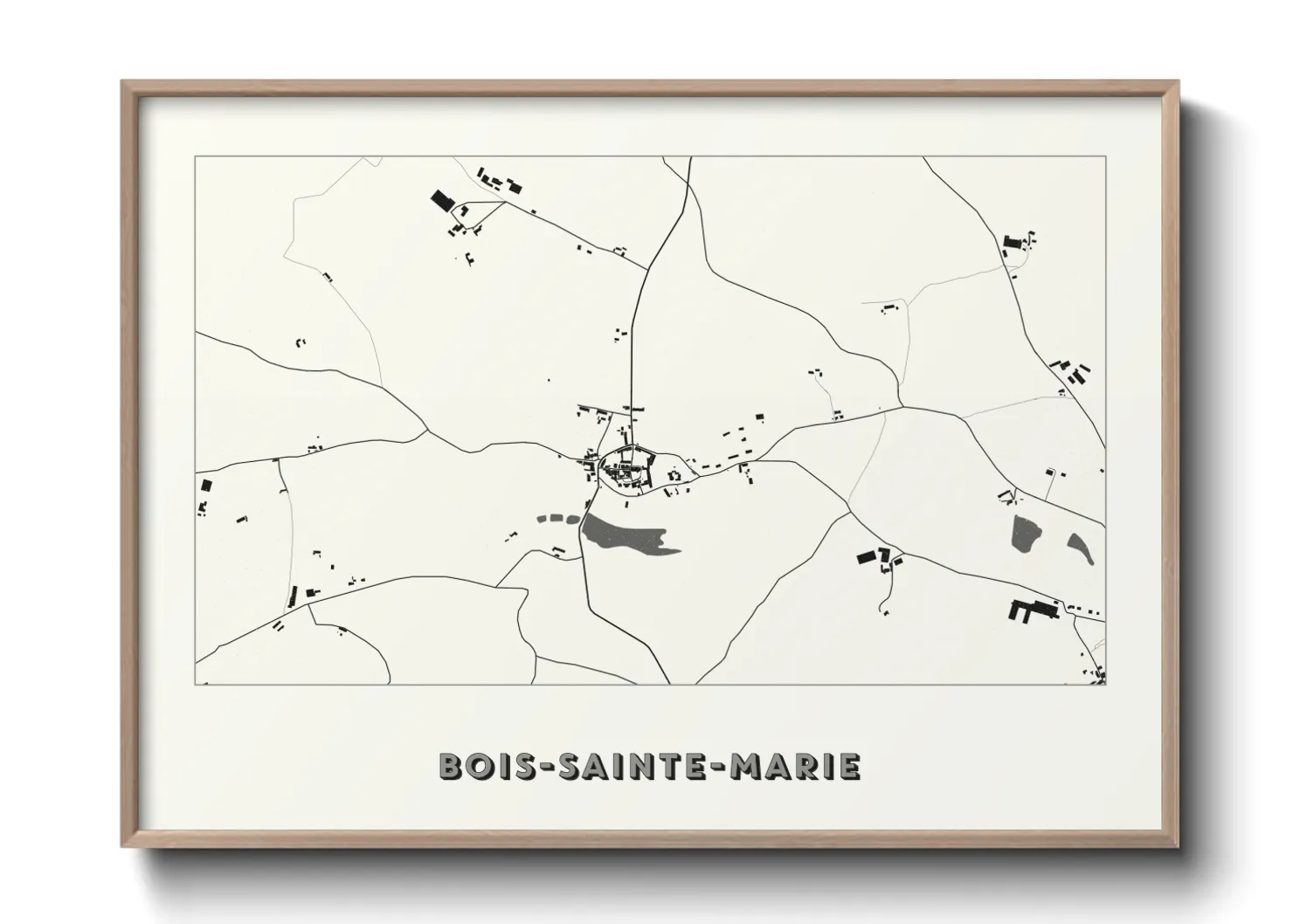 Une affiche de carte sur Bois-Sainte-Marie