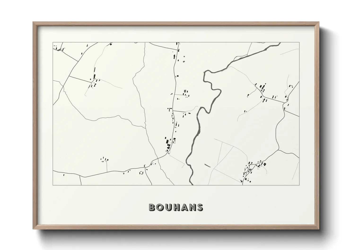 Une affiche de carte sur Bouhans