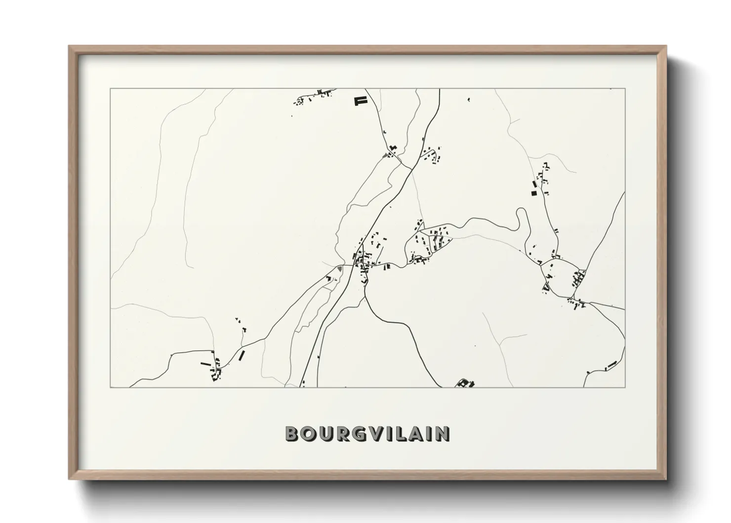 Une affiche de carte sur Bourgvilain