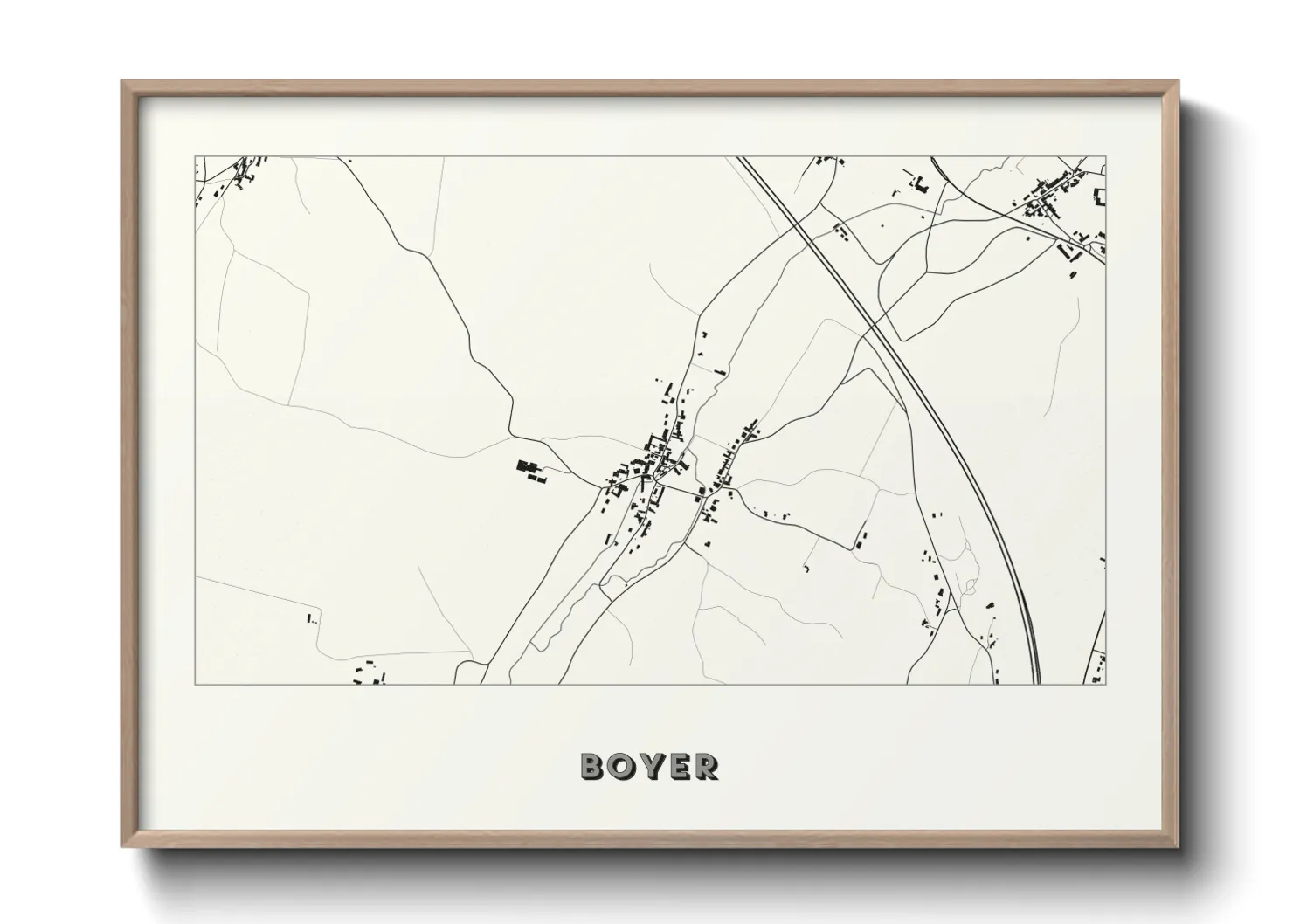 Une affiche de carte sur Boyer