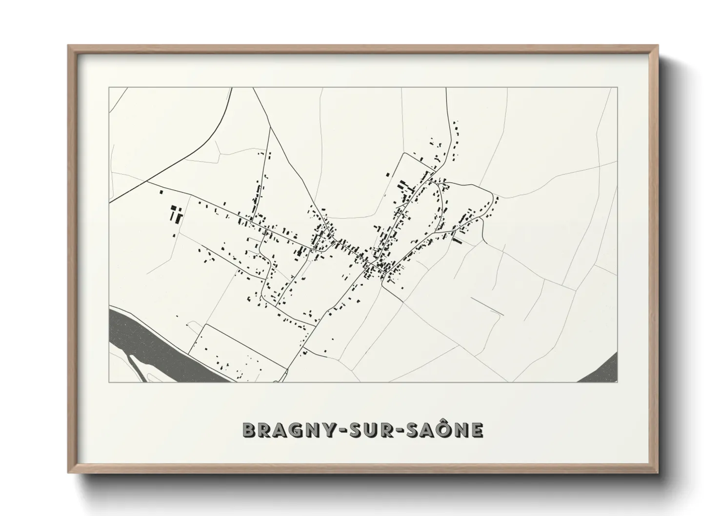 Une affiche de carte sur Bragny-sur-Saône