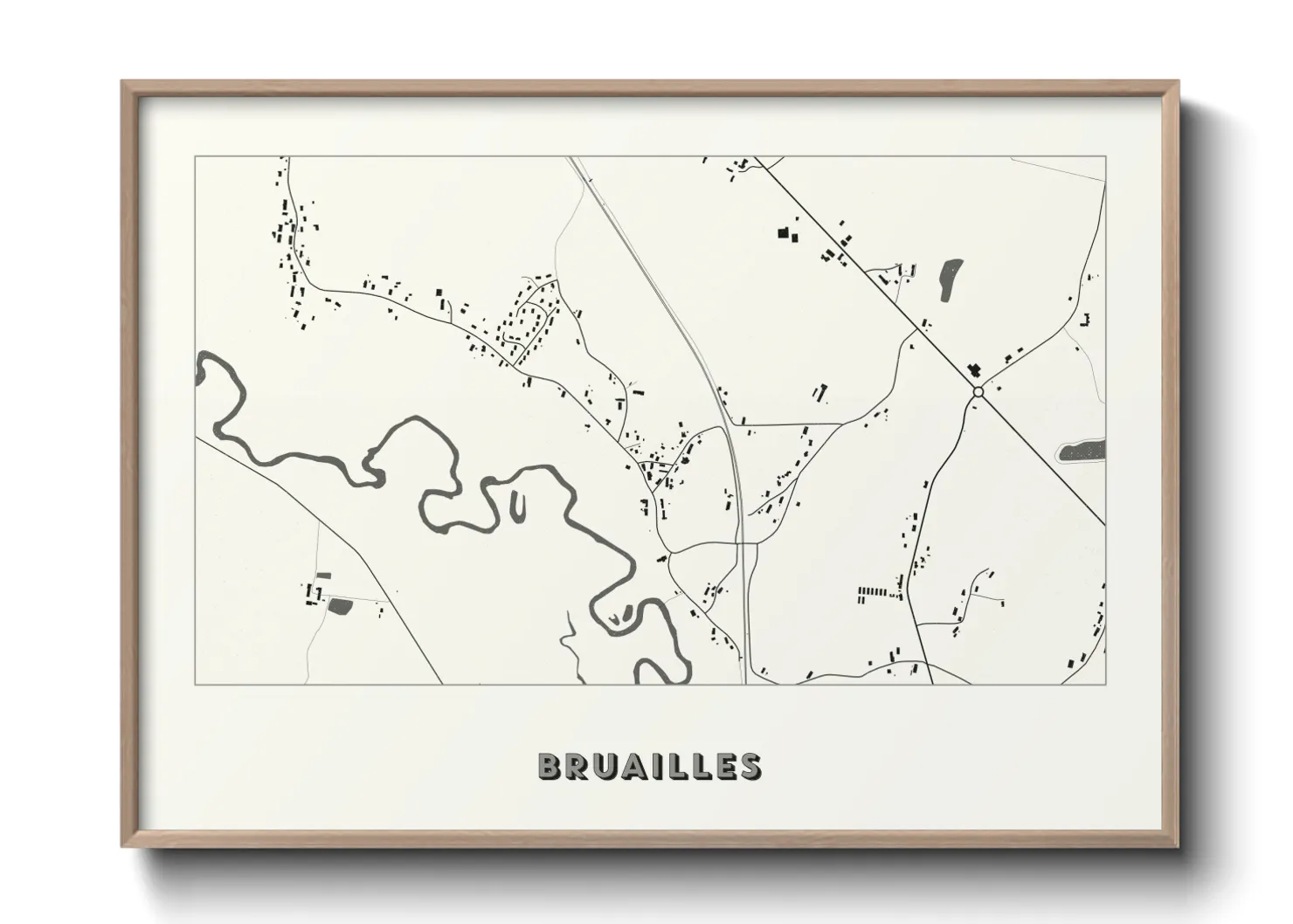 Une affiche de carte sur Bruailles