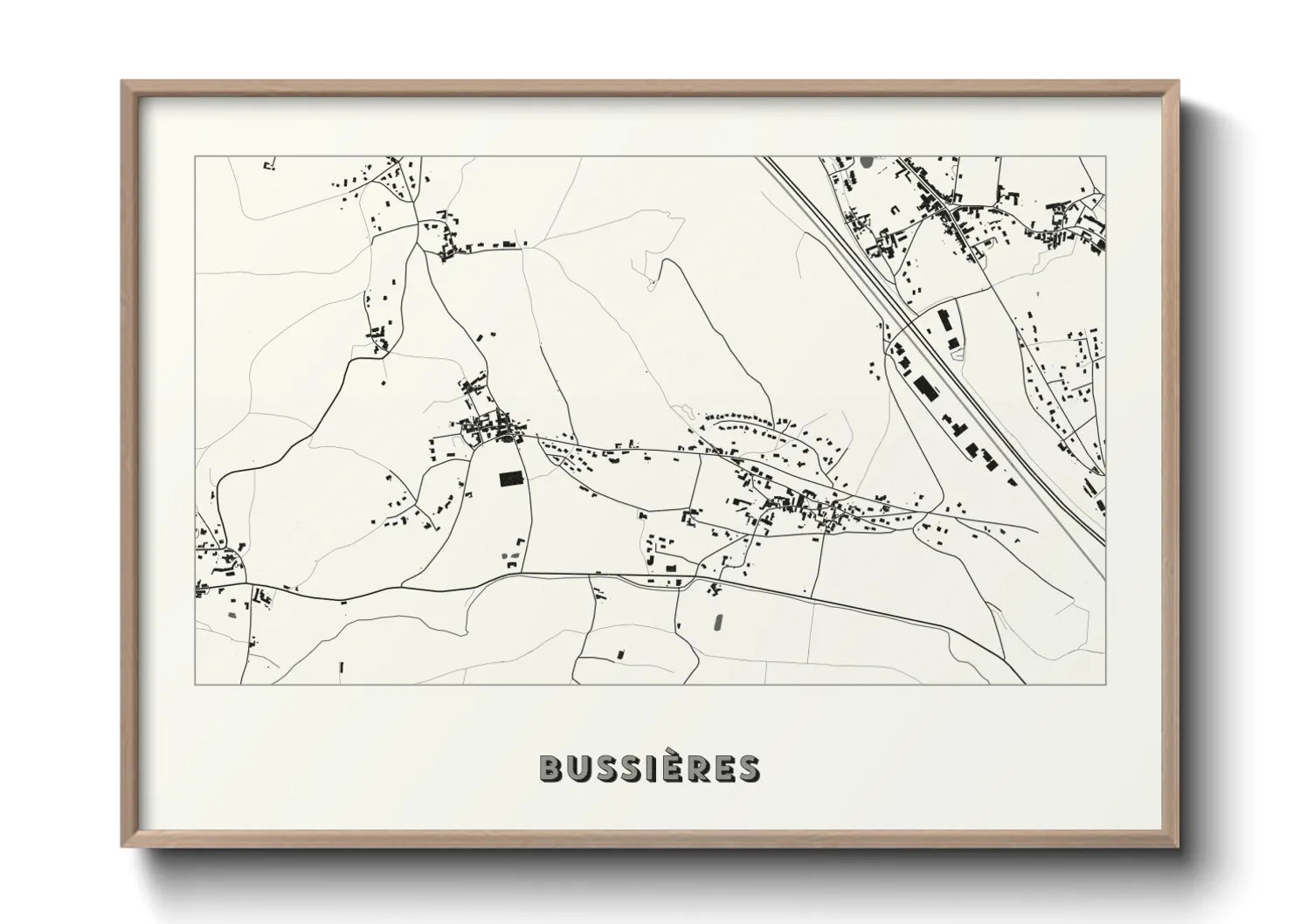 Une affiche de carte sur Bussières
