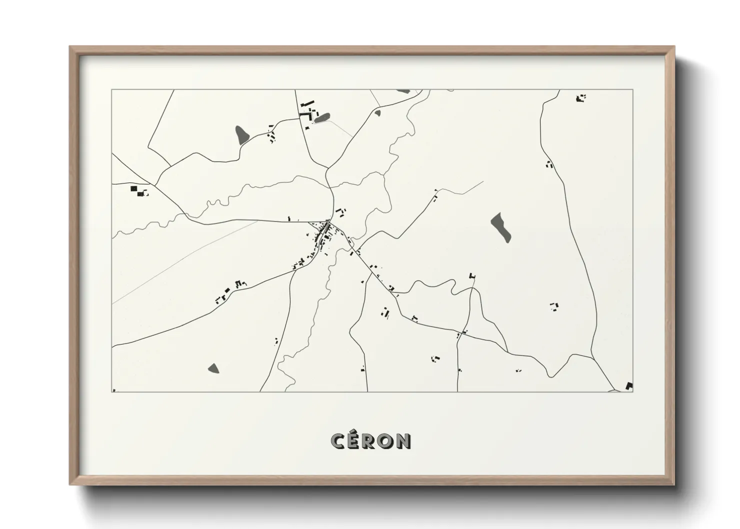 Une affiche de carte sur Céron