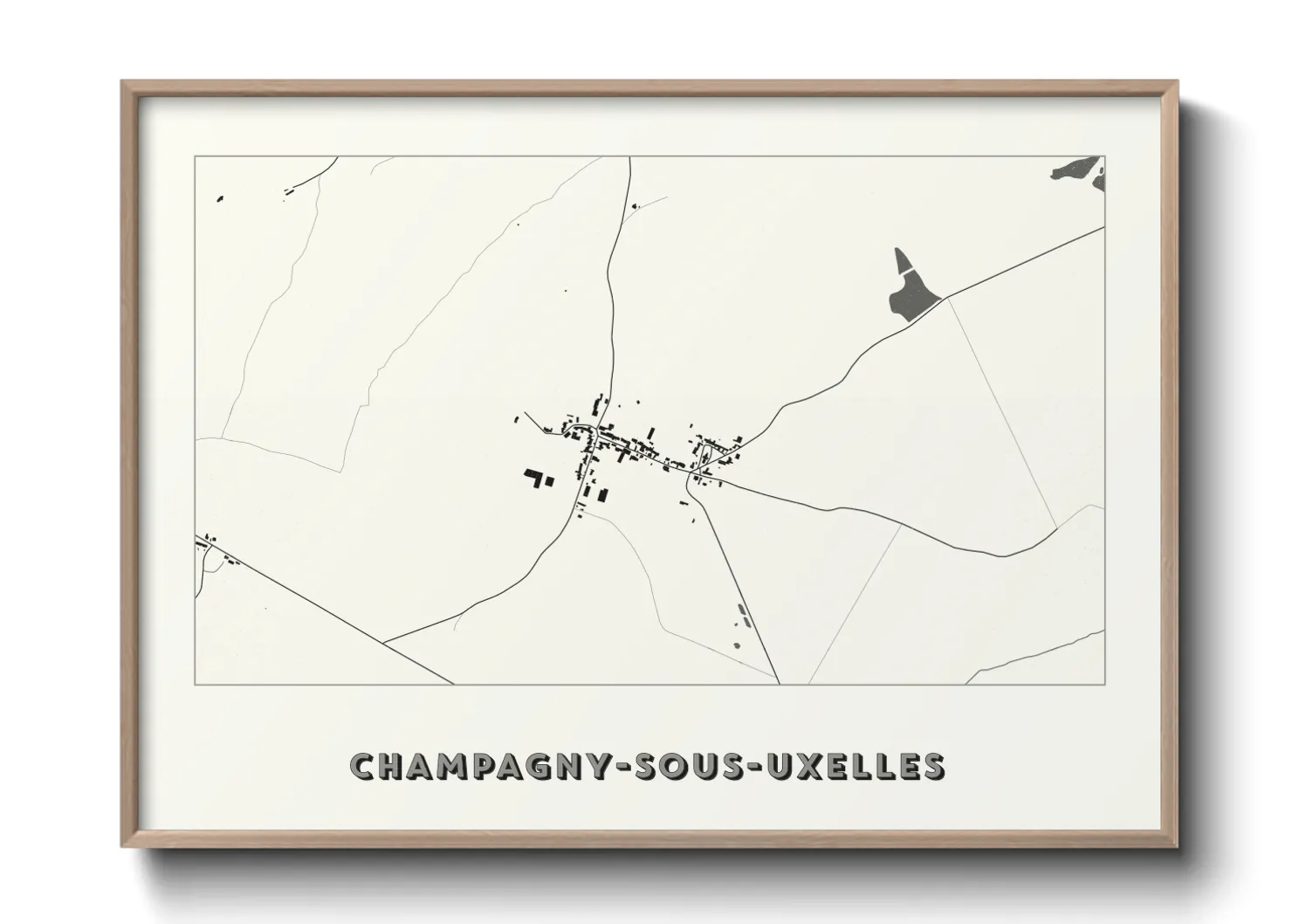 Une affiche de carte sur Champagny-sous-Uxelles