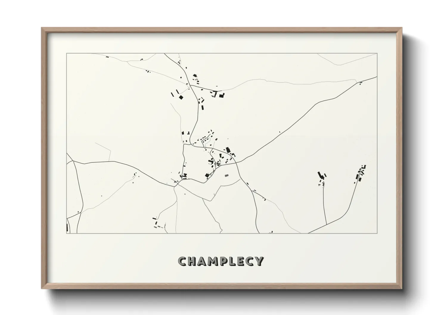 Une affiche de carte sur Champlecy