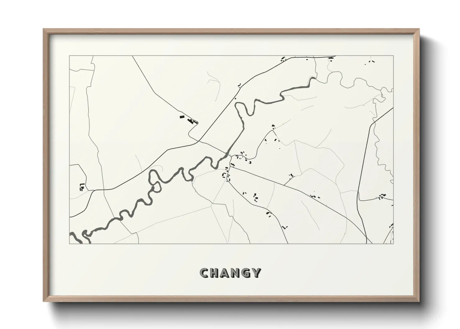 Une affiche de carte sur Changy