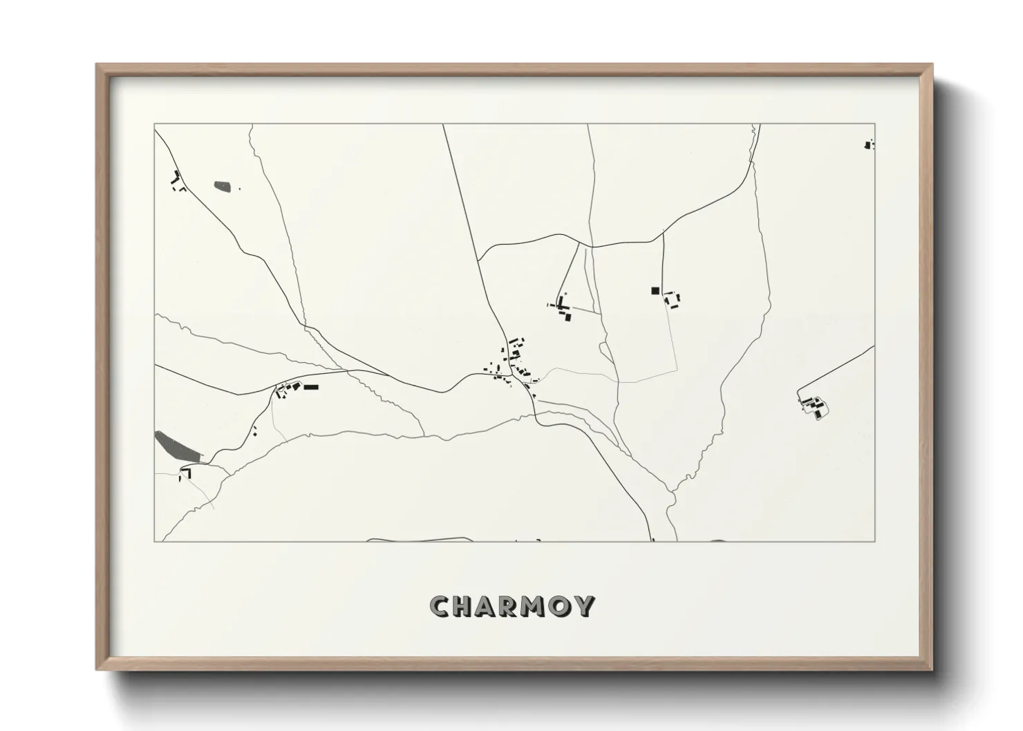 Une affiche de carte sur Charmoy