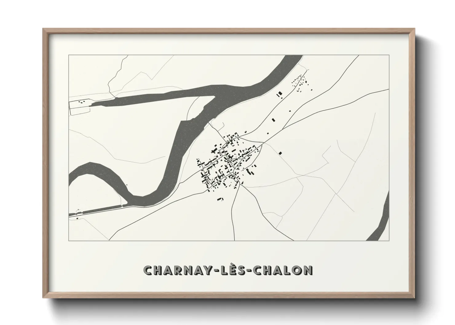 Une affiche de carte sur Charnay-lès-Chalon