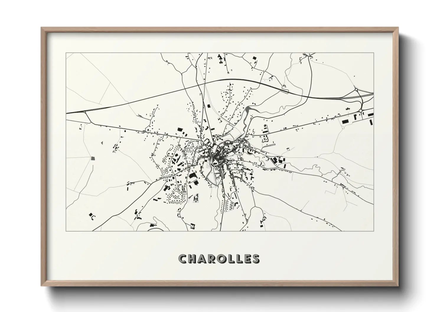 Une affiche de carte sur Charolles