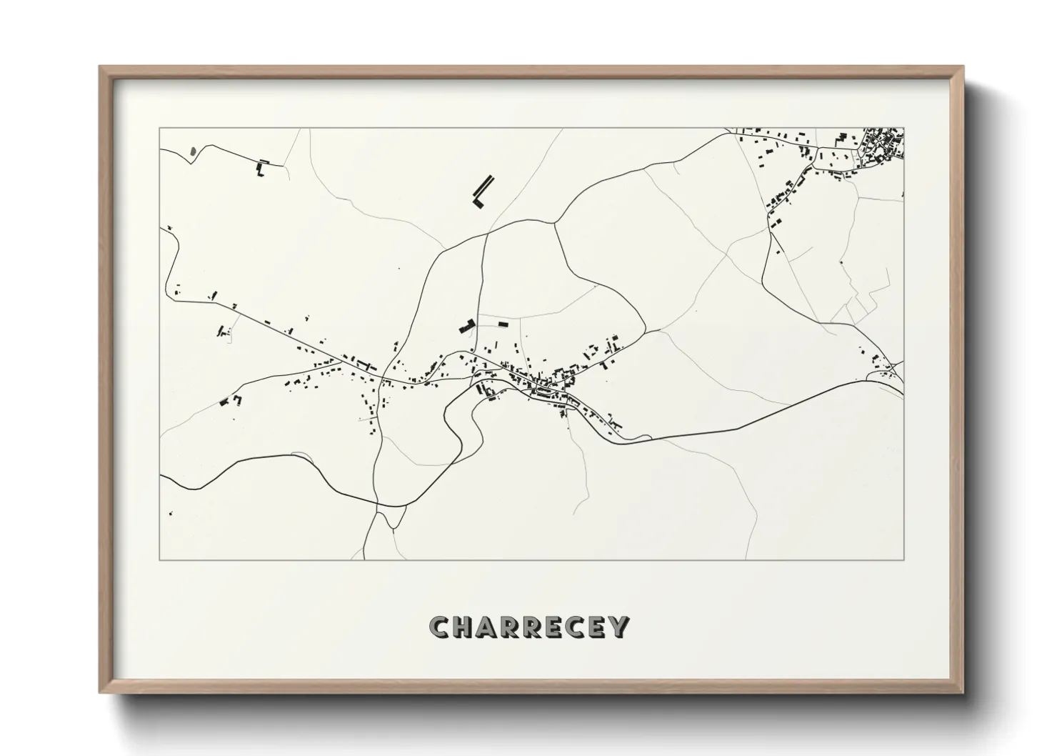 Une affiche de carte sur Charrecey