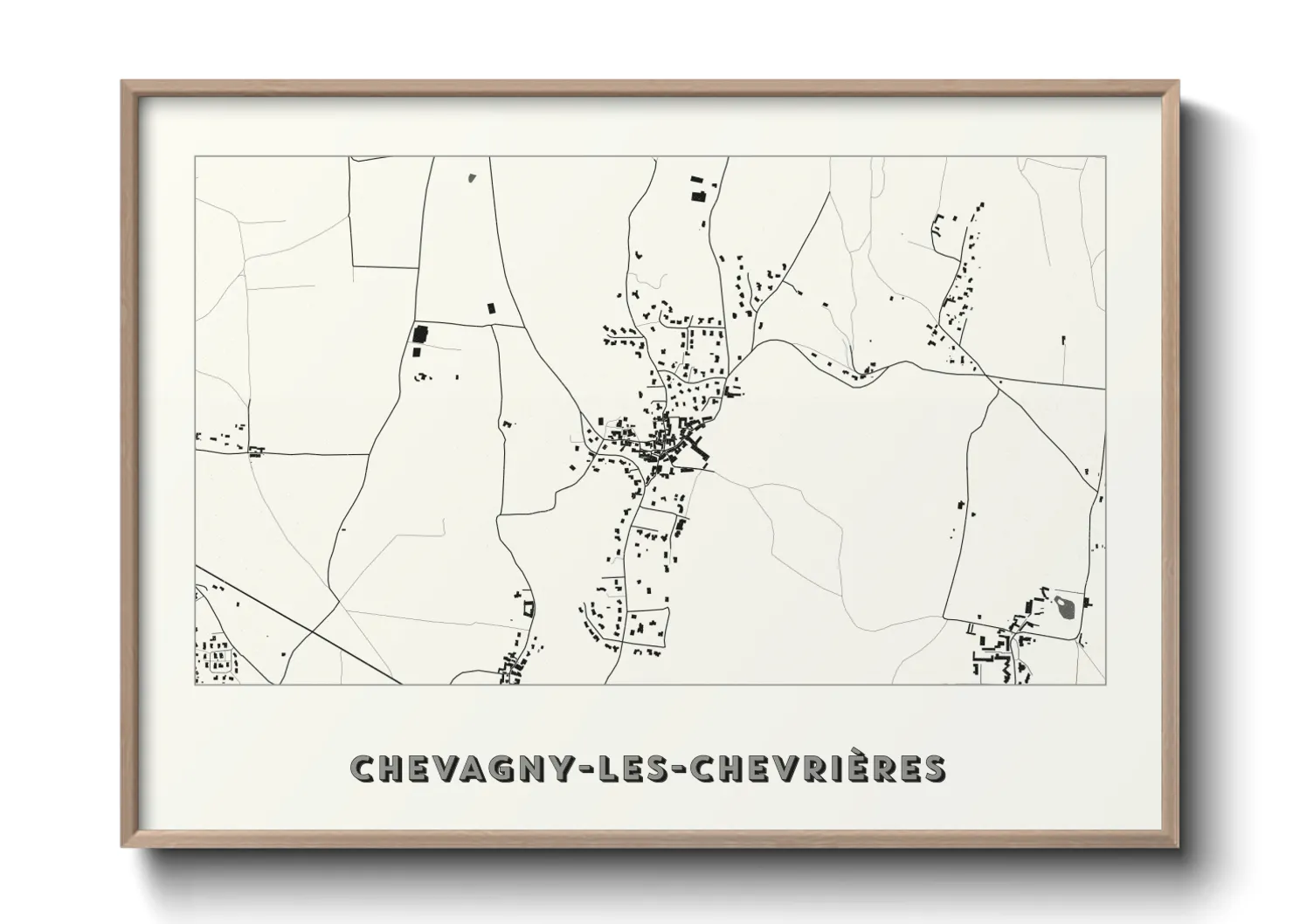 Une affiche de carte sur Chevagny-les-Chevrières