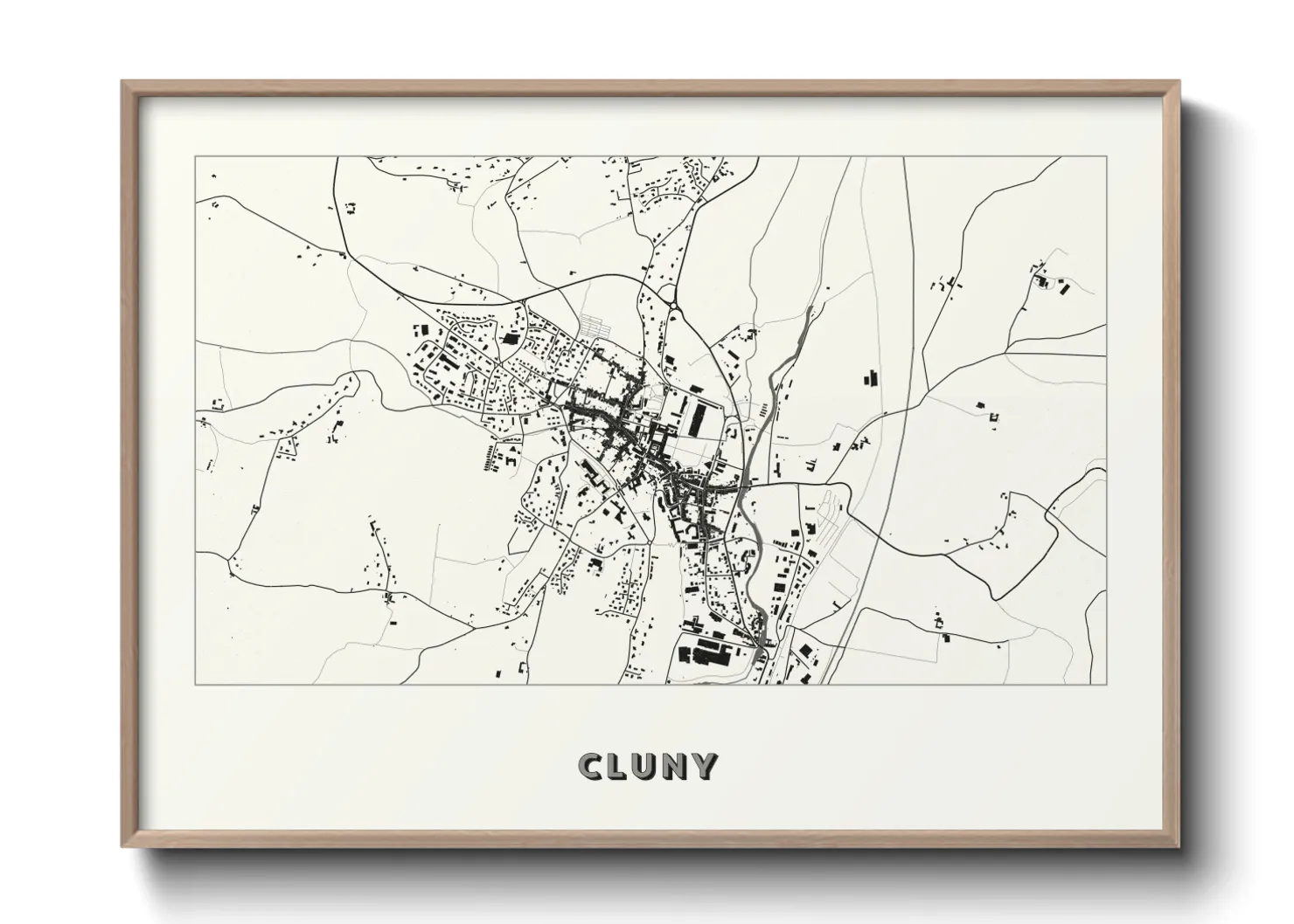 Une affiche de carte sur Cluny