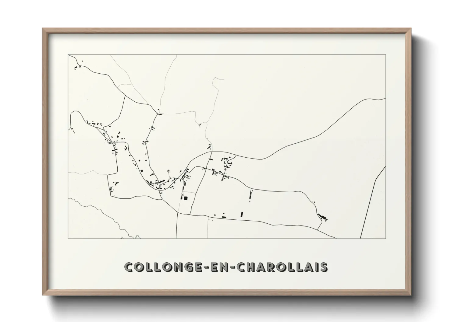 Une affiche de carte sur Collonge-en-Charollais