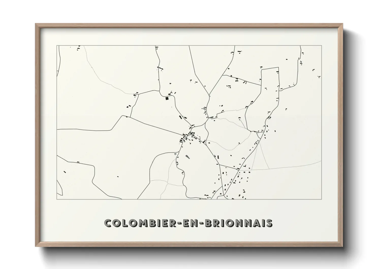 Une affiche de carte sur Colombier-en-Brionnais