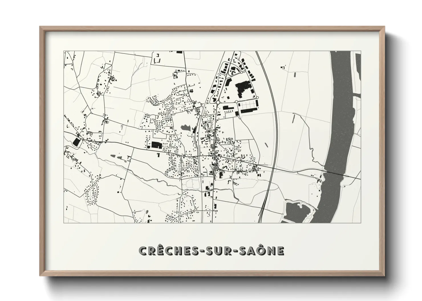 Une affiche de carte sur Crêches-sur-Saône