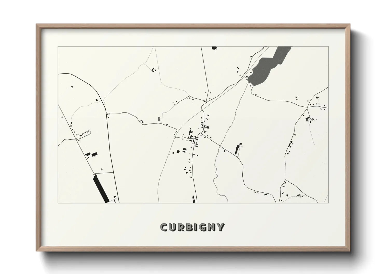Une affiche de carte sur Curbigny