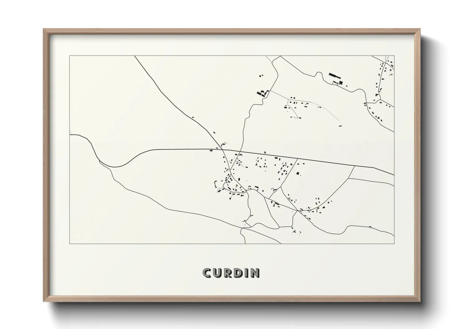 Une affiche de carte sur Curdin