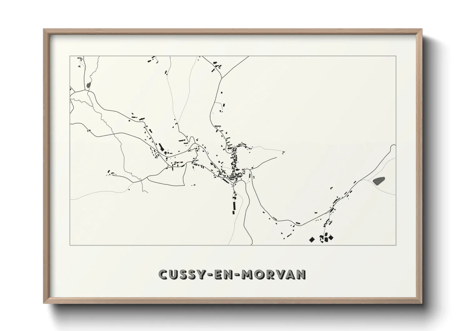 Une affiche de carte sur Cussy-en-Morvan