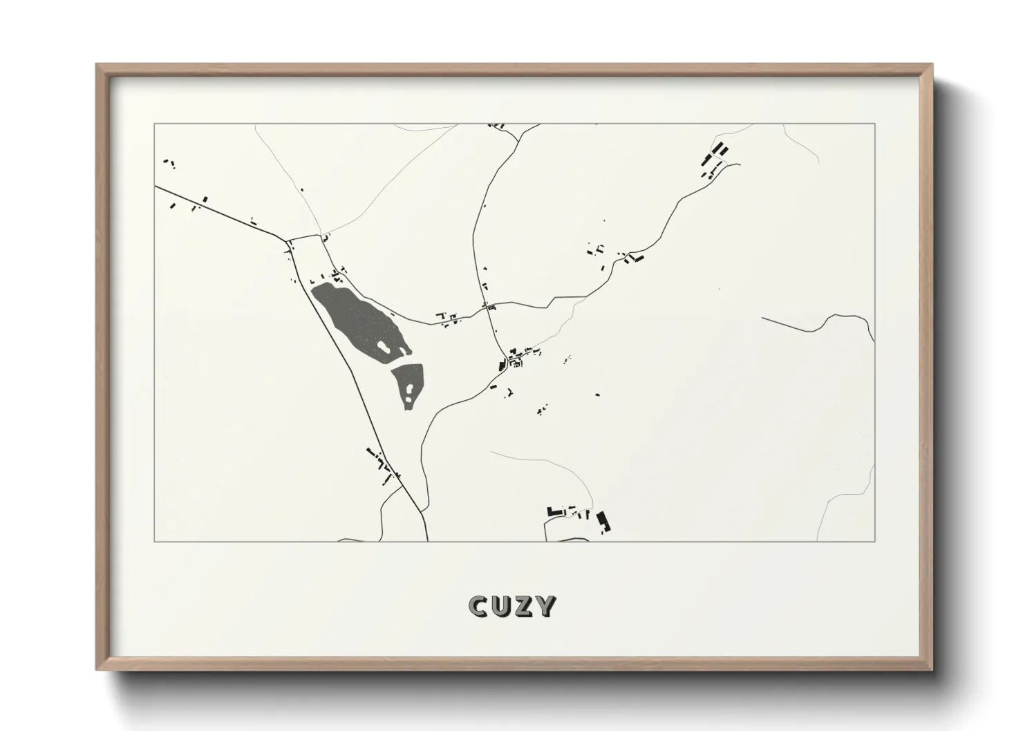 Une affiche de carte sur Cuzy